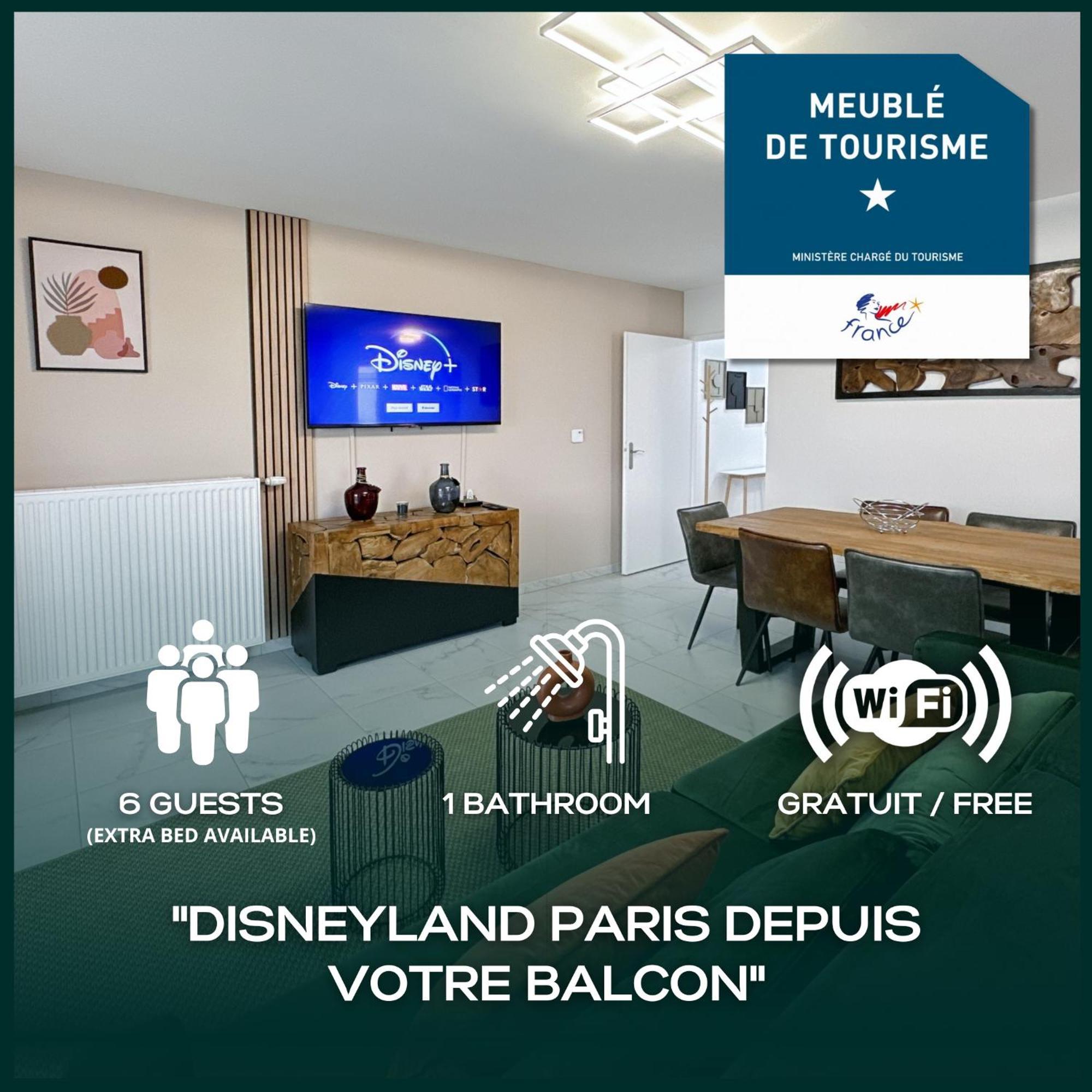 Le Chessy Disney - Logement Pour 6 A Disneyland Paris Avec Vue Sur Le Feu D Artifice Exterior photo